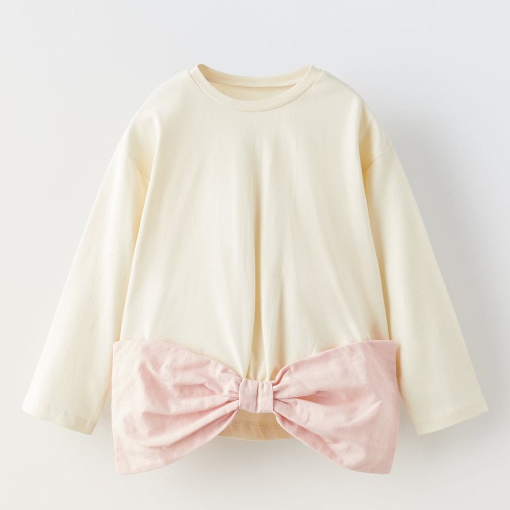 ZARA BABY BOW TRIM TOP Size 9-12 months